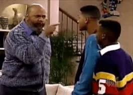 Uncle Phil from Fresh Prince of Bel Air yelling at Will and Carlton